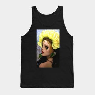 Stunning Pretty Girl Painting Flowers Tank Top